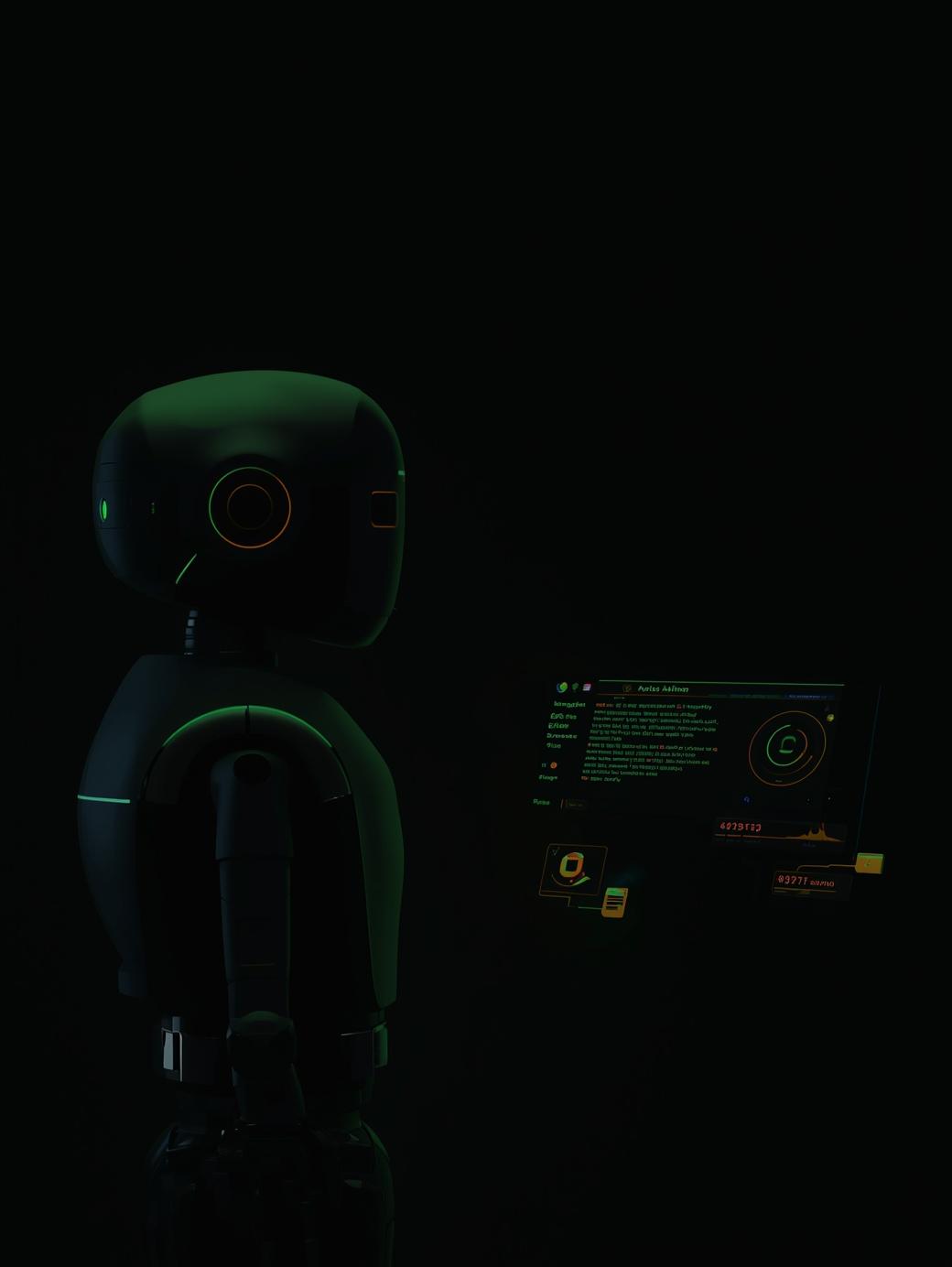 communication automation done by AI in dark work room